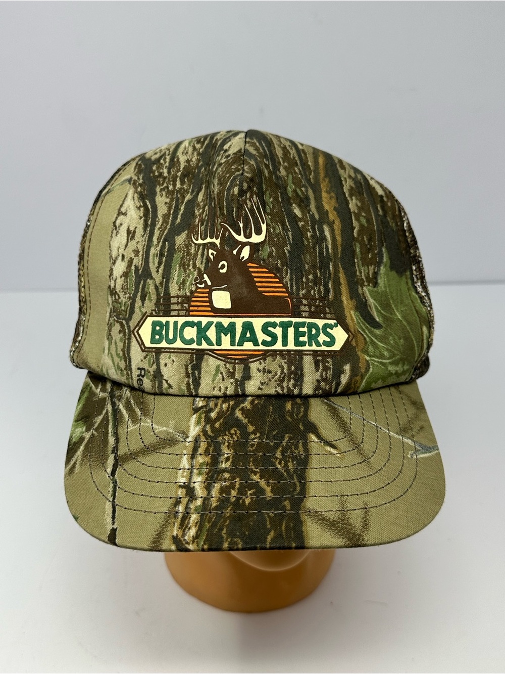 Vintage Buckmasters Trucker Hat Cap Mesh Snapback Camo Hunting Made In USA S6